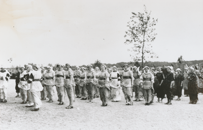 876685 Groepsportret van spelers uit het gemeenschapsspel 'Omnis Terra', geschreven door priester-dichter Jacques ...